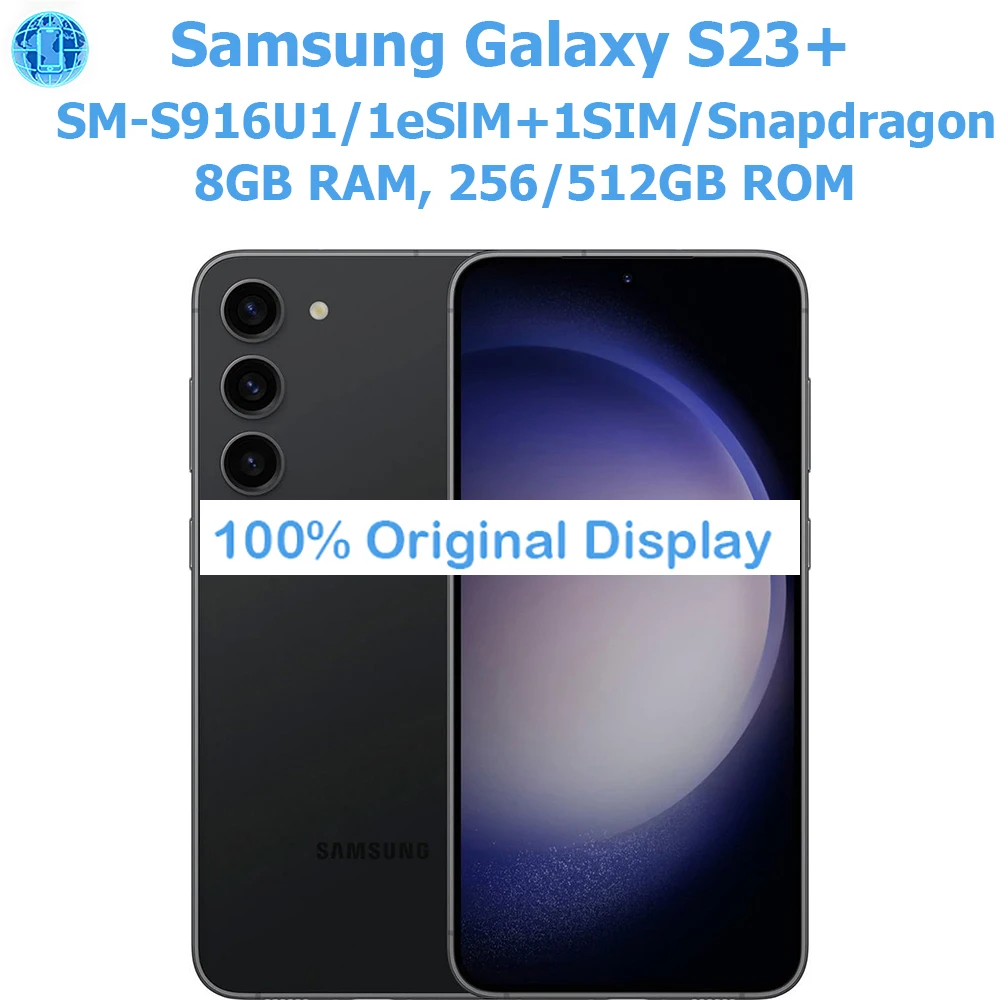 هاتف Samsung Galaxy S23 Plus S23+ 5G S916U1 الذكي بنظام أندرويد 6.6 بوصة 50 ميجابكسل 30 إطارًا في الثانية 4700 مللي أمبير في الساعة S23 + 45 وات NFC إصدار أمريكي فتح أصلي #1