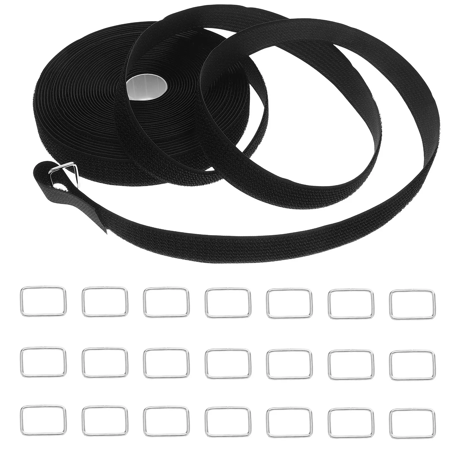 1Set Adjustable Hook and Loop Cable Straps Nylon Fastening Tape Reusable Cord Organizer for Home Office Workshop Wire Management