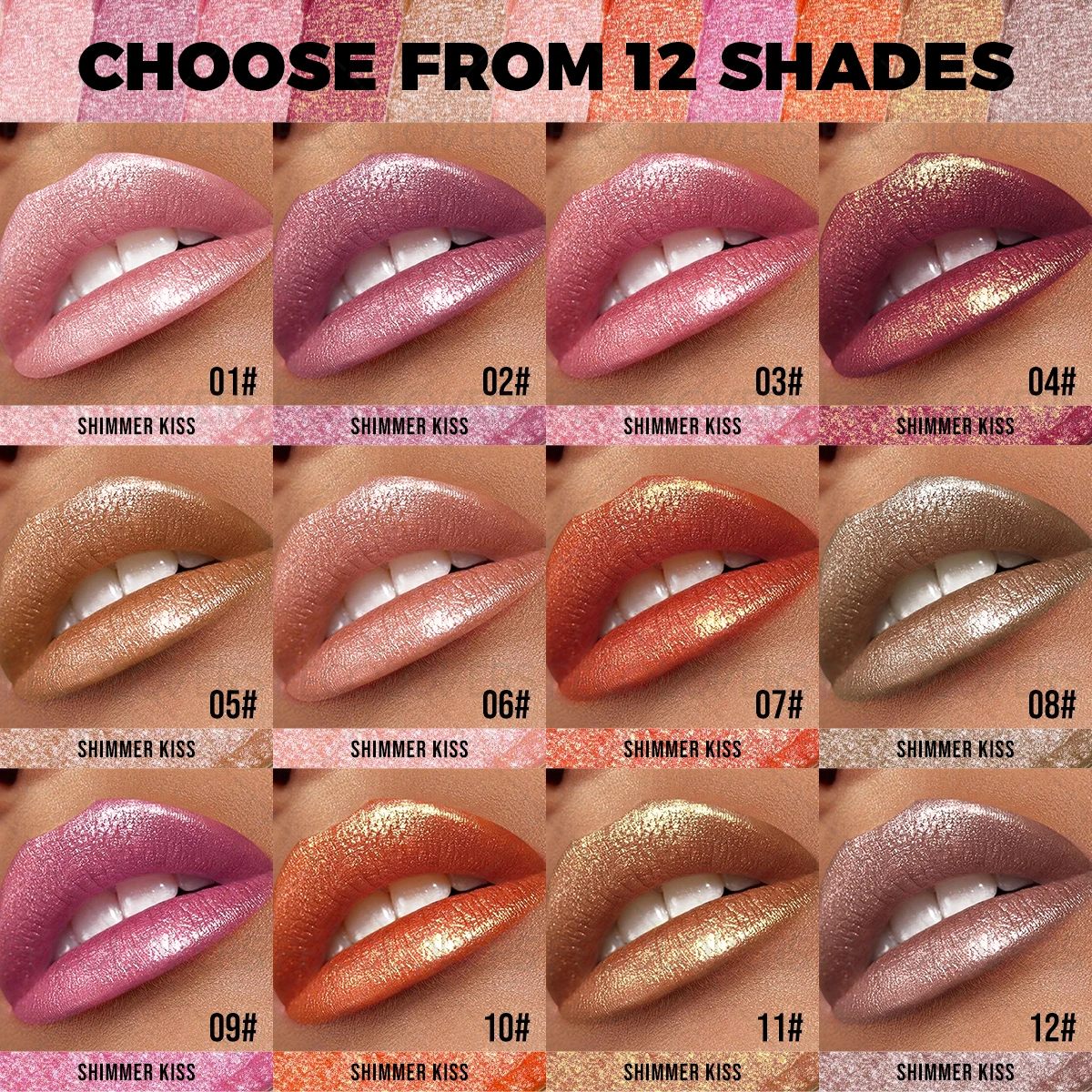 Langdurige Shimmer Gloss, Hydraterende Lipstick, Niet-plakkerig, Shimmer Lipstick, Lichtgewicht, Perfect voor dagelijkse lipmake-up