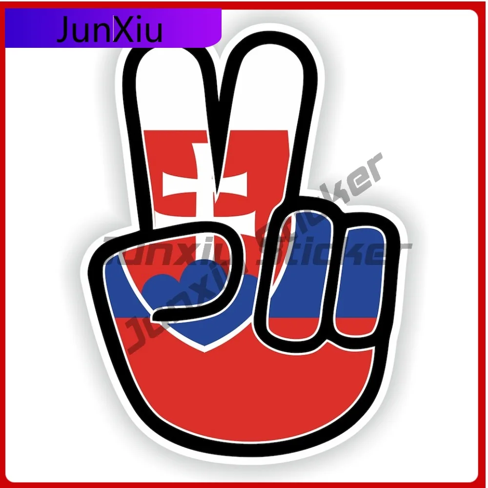 

Slovakia Hand Peace Victory Sticker Accessories Camper Van Bike Decals Car Coer Waterproof Outdoor For Suv 125 Motorcycle Sticke
