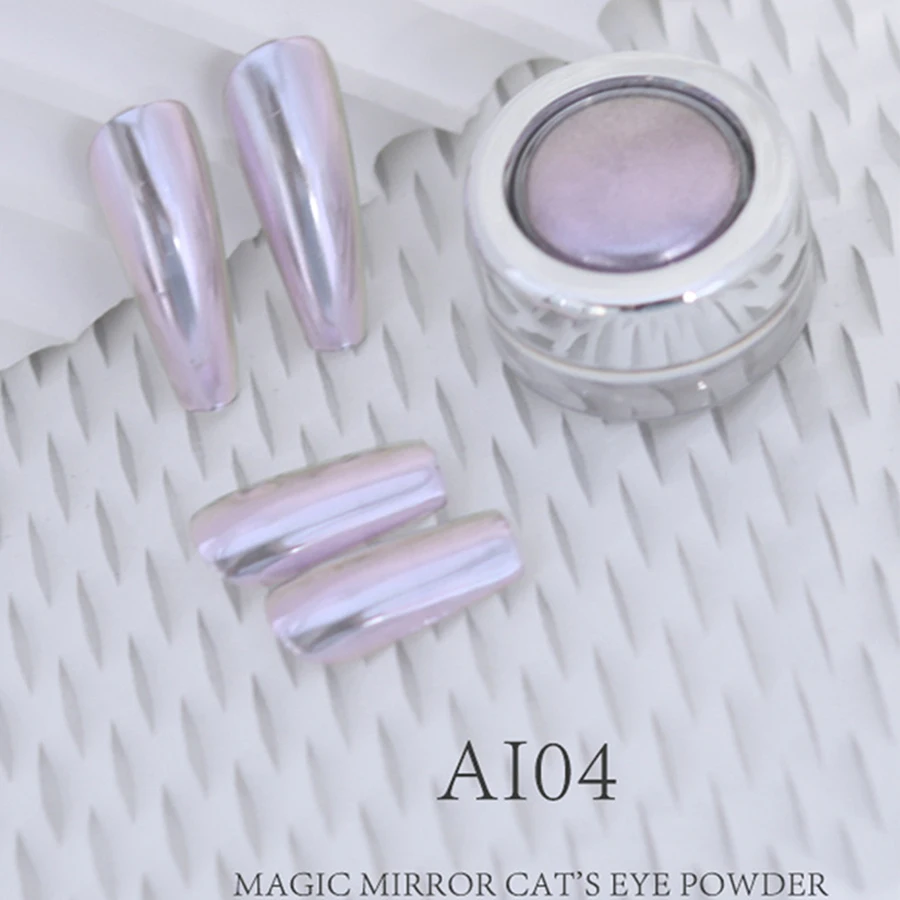 1pc ai aurora olho de gato espelho mágico em pó multi-cor gradiente combinado com criação magnética da arte do prego para festas diárias