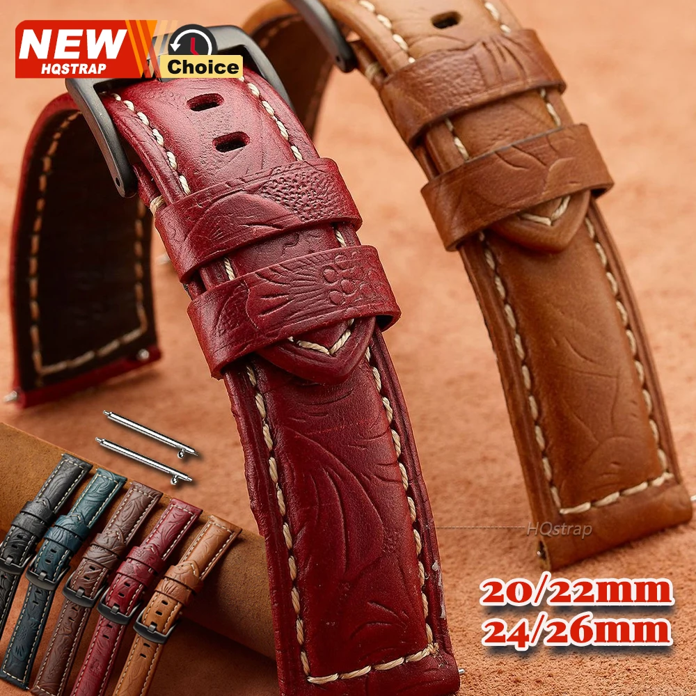 Personalisiertes Ölwachs-Armband für Seiko Uhren, für Rolex 20mm 22mm 24mm 26mm Smartwatch Lederarmband für Samsung für Huawei