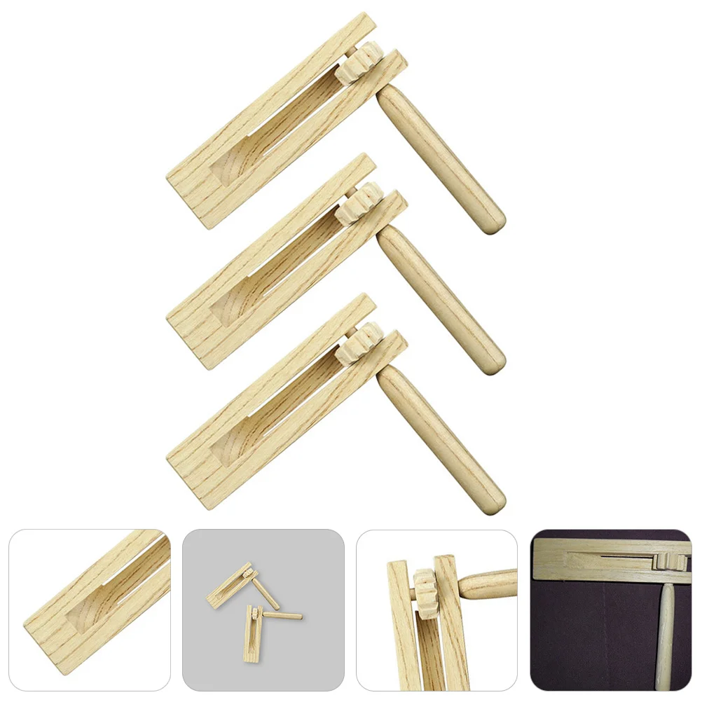 

3Pcs Kids Wooden Ratchet Noise Makers Hand Percussion Educational Musical Instrument Early Development Educational Toys