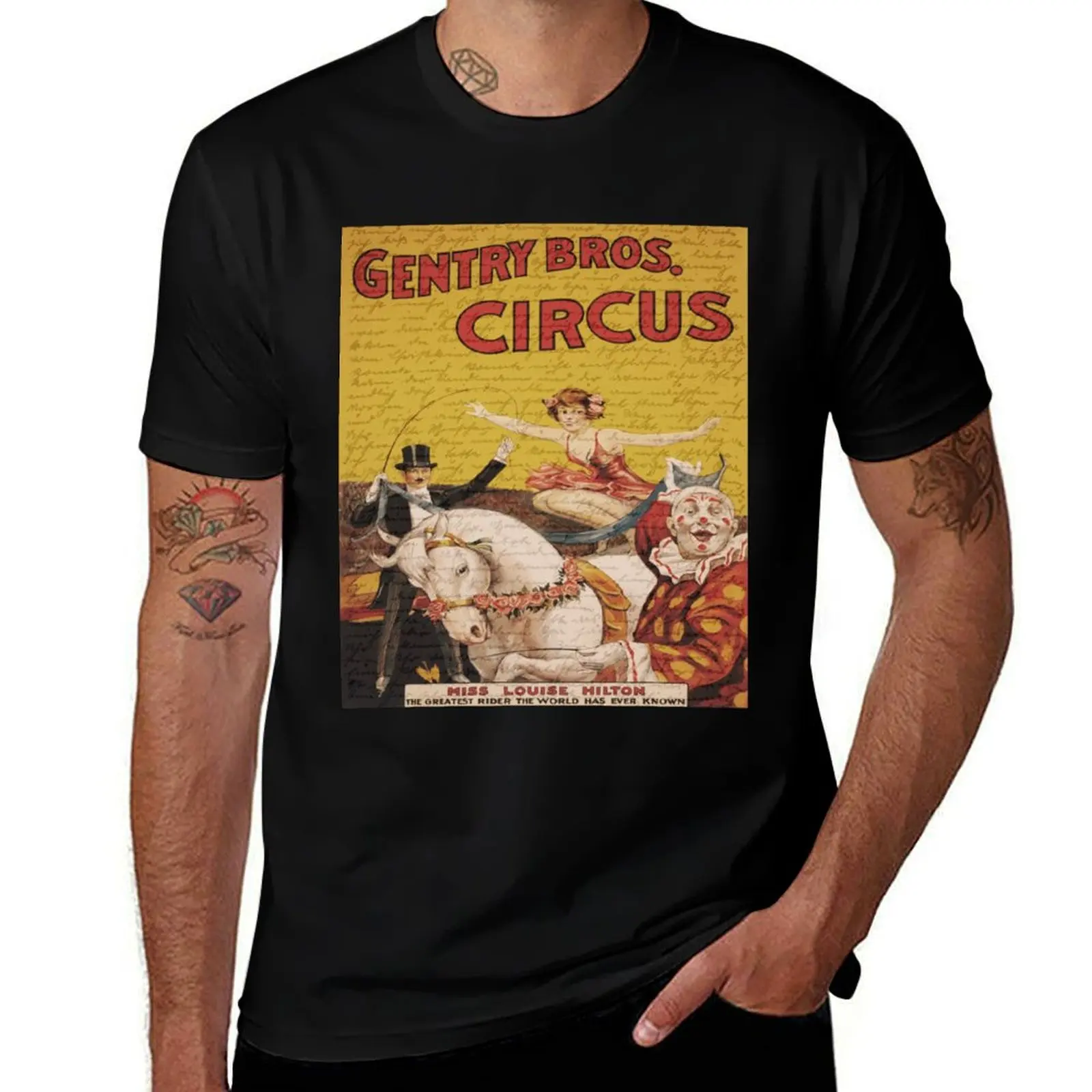 Vintage circus T-Shirt Basic Simple Design Short Sleeve Shirt