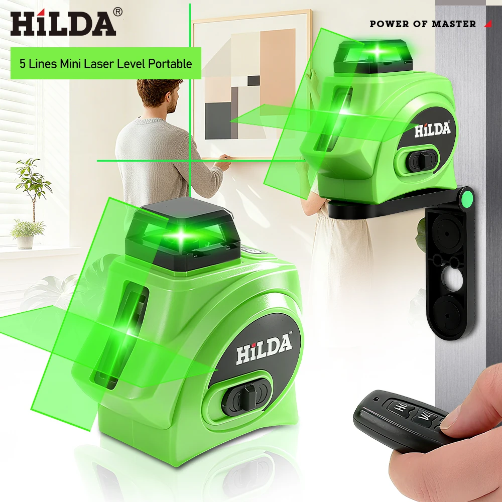 هيلدا 360 °   مستوى ليزر بخمسة - مراجعة Line Laser Level Magnetic Bracket وسعره
