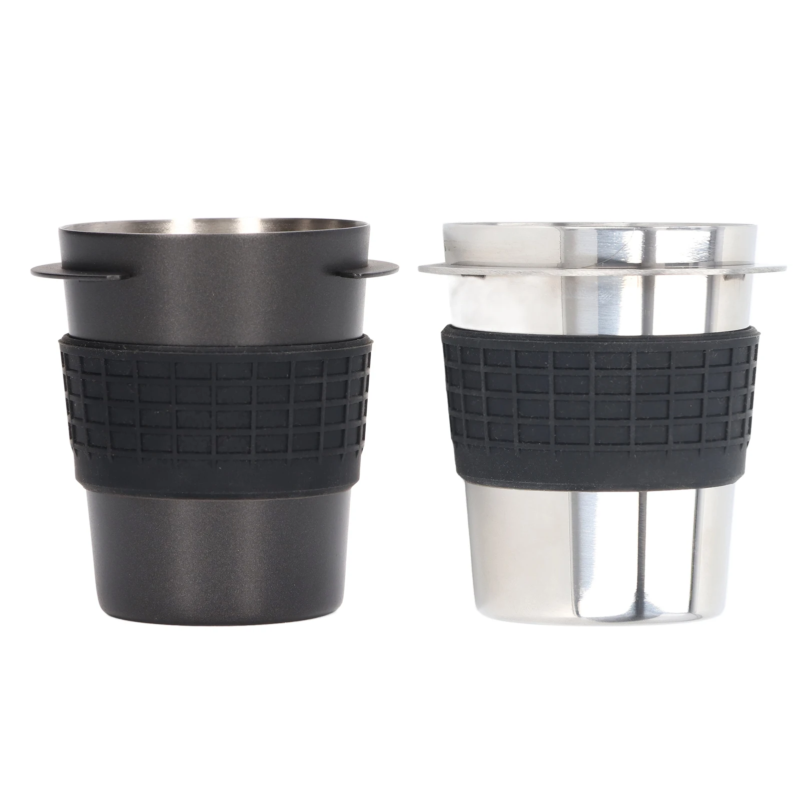 120ml 58mm Stainless Steel Coffee Dosing Cup Coffee Machine Handle Receiving Powder Cup with Silicone Ring