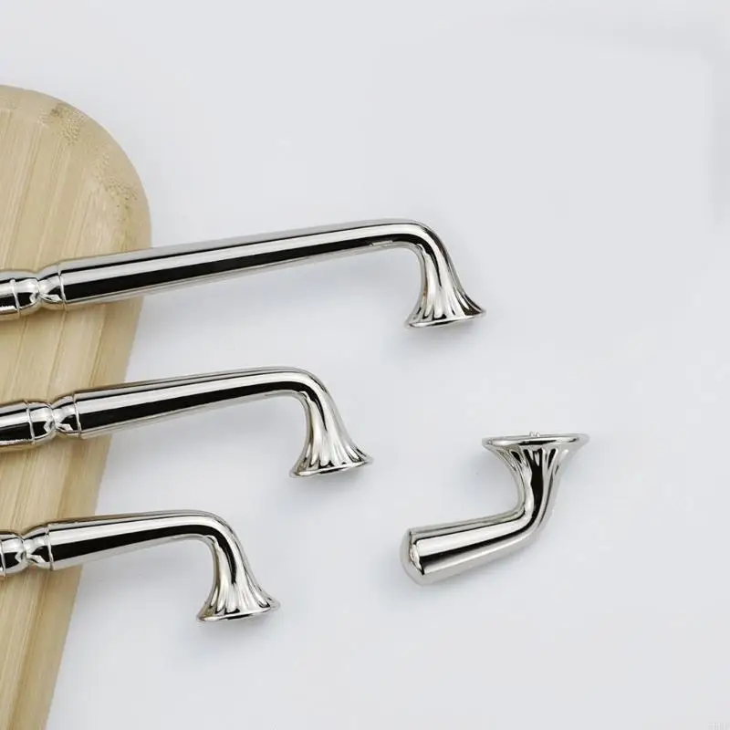 Decorative Cabinet Pull Silver Tone Furniture Handle for Drawers Cupboards Dressers in French Home Areas 55KF