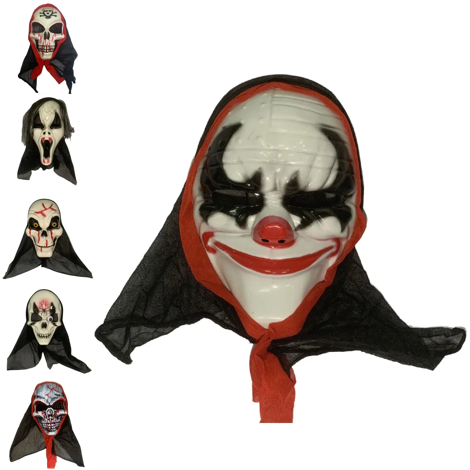 

Novelty Halloween Horror Scream Masque Ghost Mask Skull Face Mask withShroud for Haunted Houses Cosplay Scream Movie Horror Mask