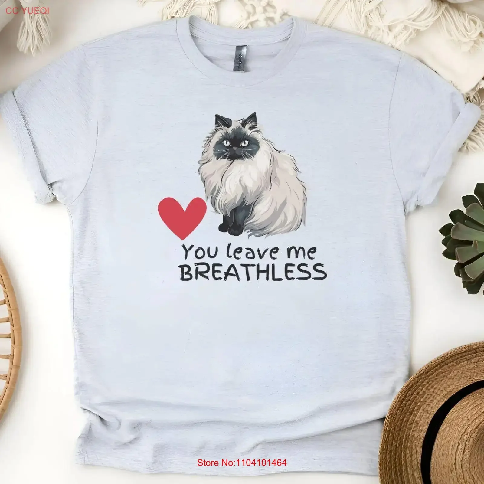 

Birman CaT T Shirt Valentine tee Valentine's Day gifts for her Galentine's lover vintage Washed Top For Everyday Wear Soft