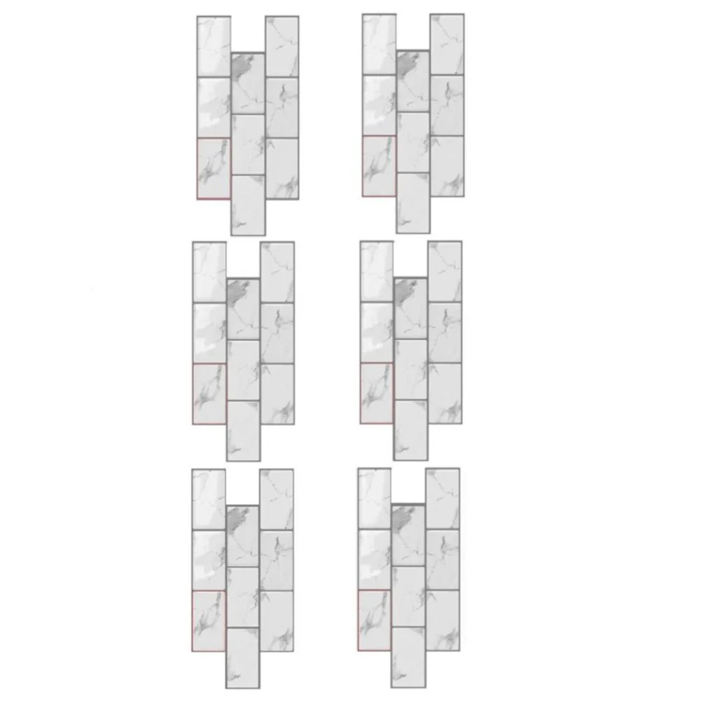 Self 3D Kitchen Backsplash Tiles PVC Waterproof Oil for proof Modern Solid Color Decals 32cm x 16.5cm 6 Piece Pack