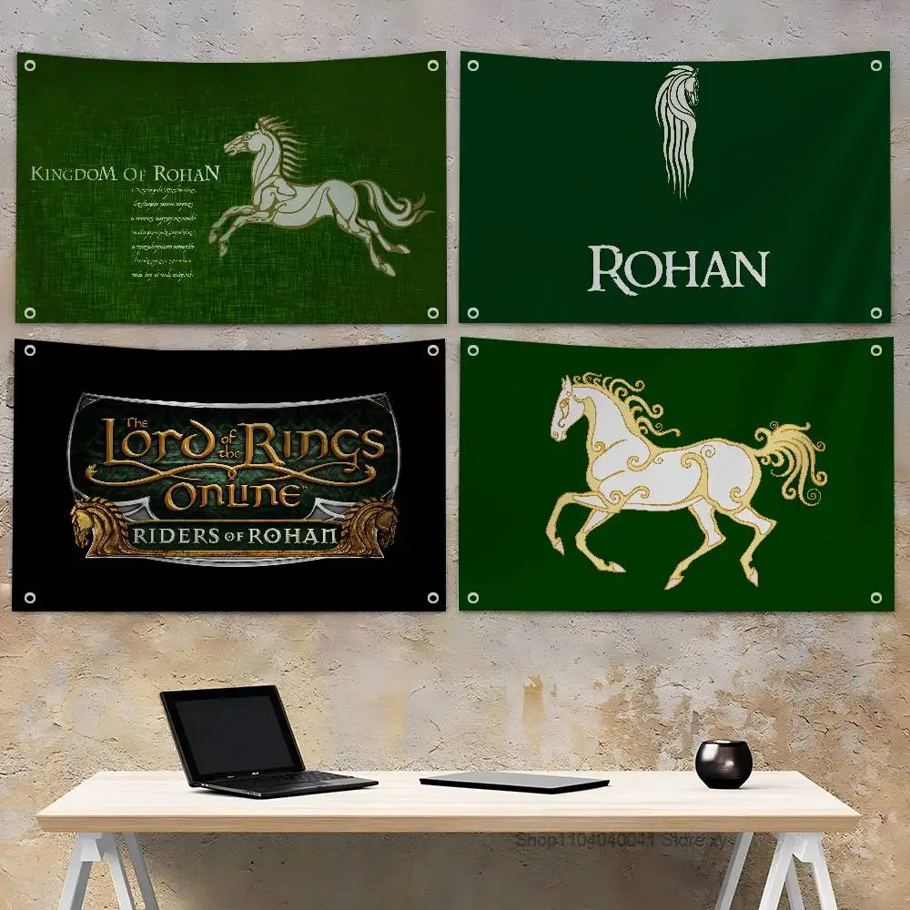 أعلام ولافتات علم مملكة روهان بأربعة فتحات من البوليستر لديكور الغرفة الخارجية الجمالية #1
