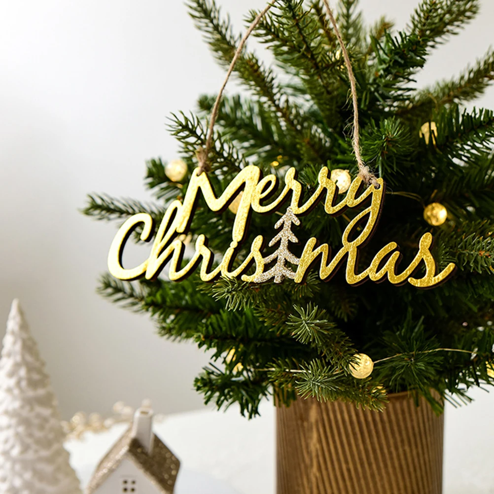 

2Pcs Christmas Tree Wooden Pendant Hanging Ornament Xmas Party Decoration Xmas Tree Decor Christmas Decorations