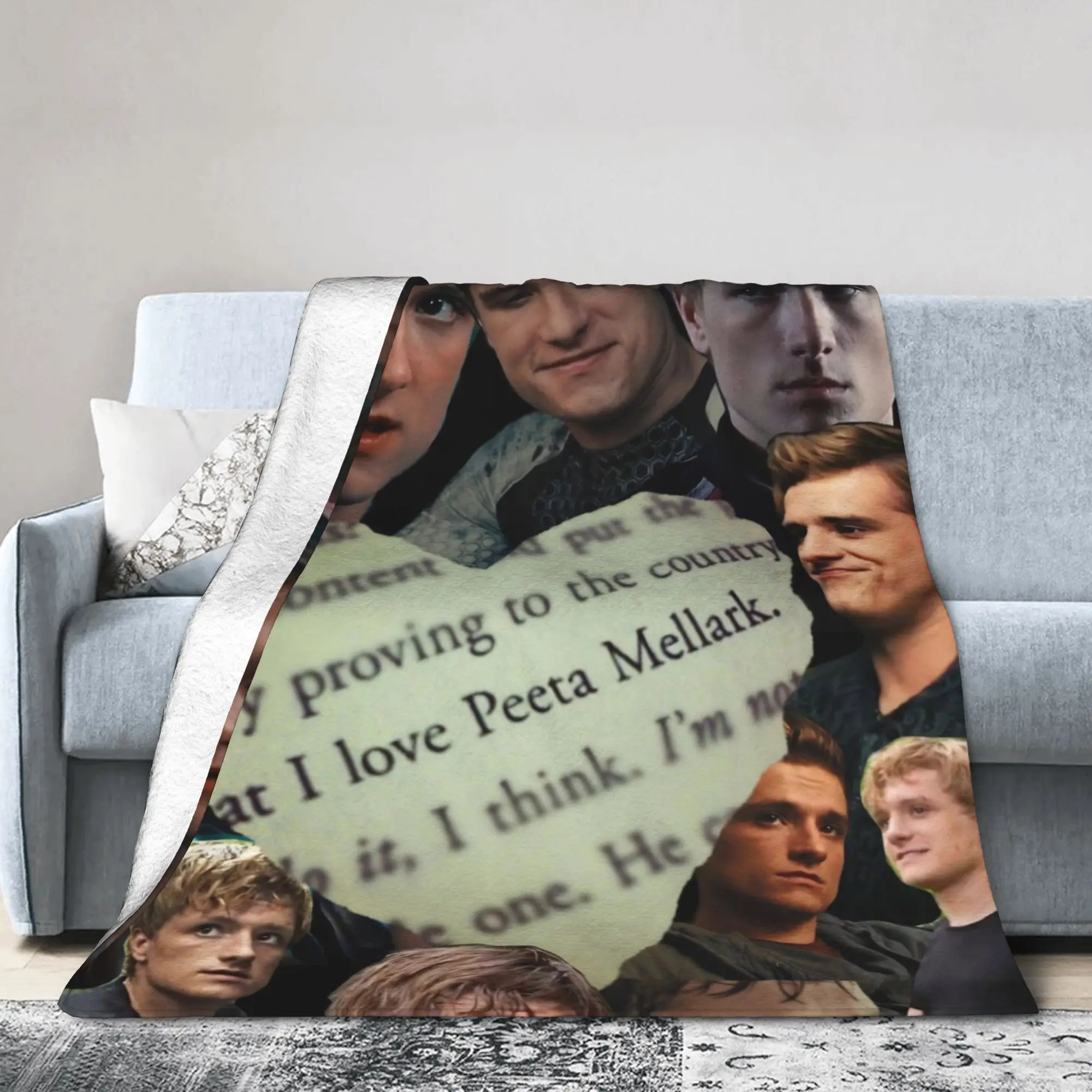 

Hunger Games Peeta Mellark Flannel Blankets Josh Hutcherson Funny Throw Blanket for Bedspread 150*125cm Lightweight