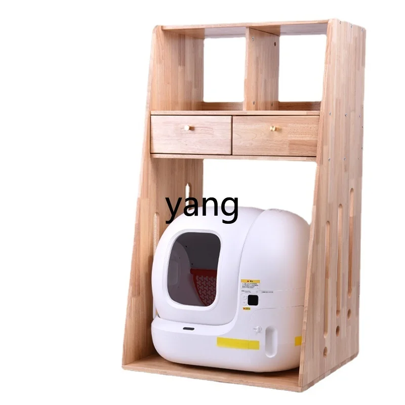 

L'm'm Automatic Intelligent Electric Litter Box Solid Wood Storage Rack Supporting