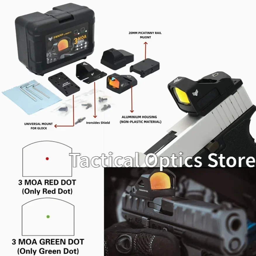 Swampfox Liberty Compact RMR Reflex Red Dot Made of 6063 aluminum alloy CNC material multi-layer lens for Glock