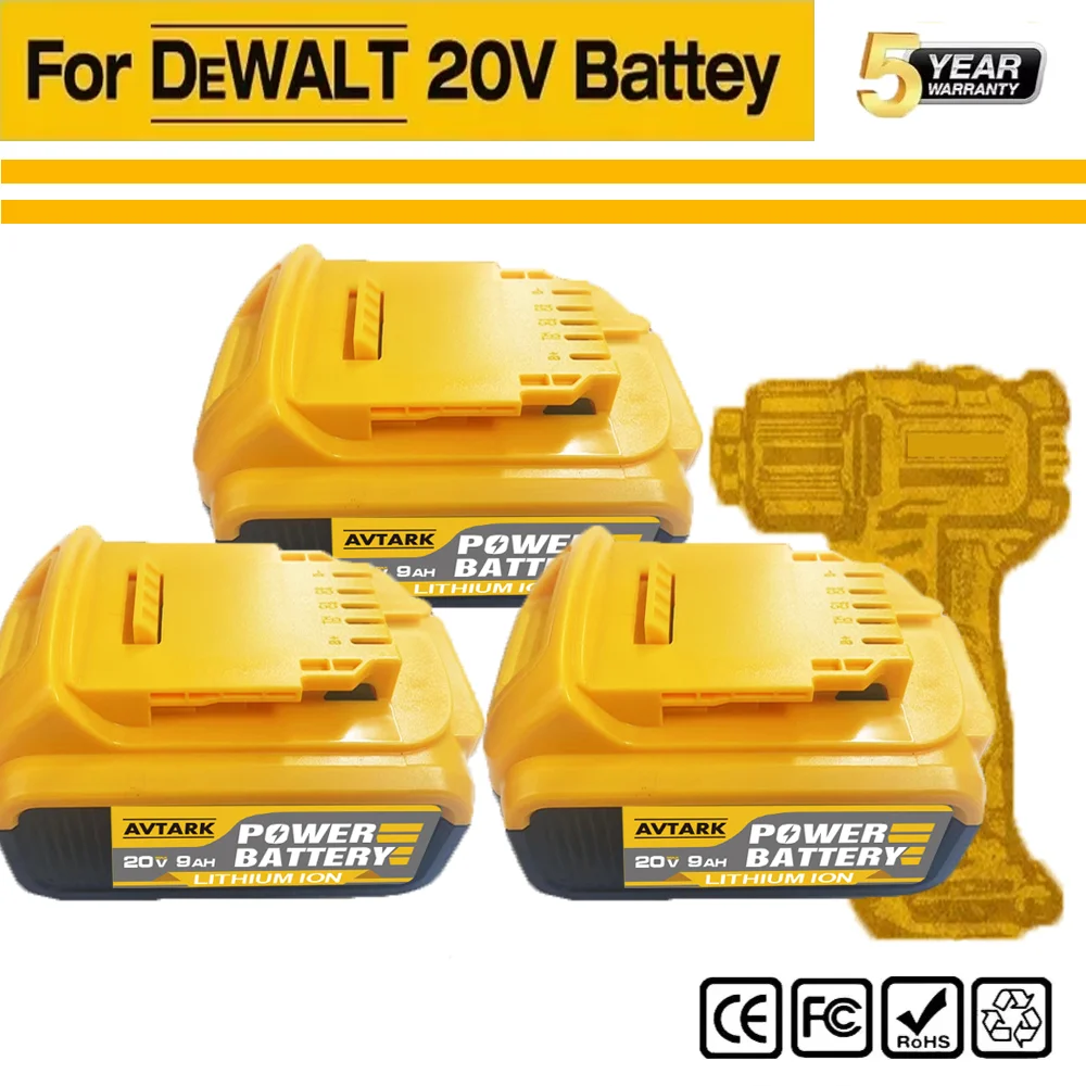 

New 100% Original 12000mAh 20V for Dewalt Power Tool Battery DCB206 20V 12.0Ah Battery DCB206 20V Battery DCB205 DCB204-2