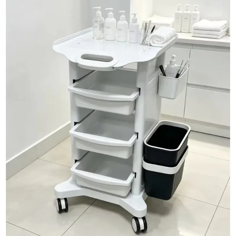 Mobile Tool Cart European Style Drawer Storage Rack Workbench for Hair Salon Shopping Mall Dental Beauty Clinic