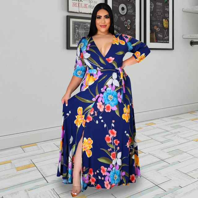 Boubou Robe africaine en mousseline de soie coloree pour femmes col en V manches longues mode musulmane Turquie Maxi Kanga fantaisie NigWin AliExpress