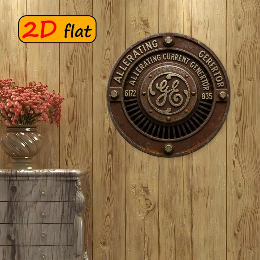 Metal Aluminum Wall Art Vintage Industrial Sign for Home Decor Study Room, 20x30 cm Retro Pattern with Tech Graphic, Durable Iro