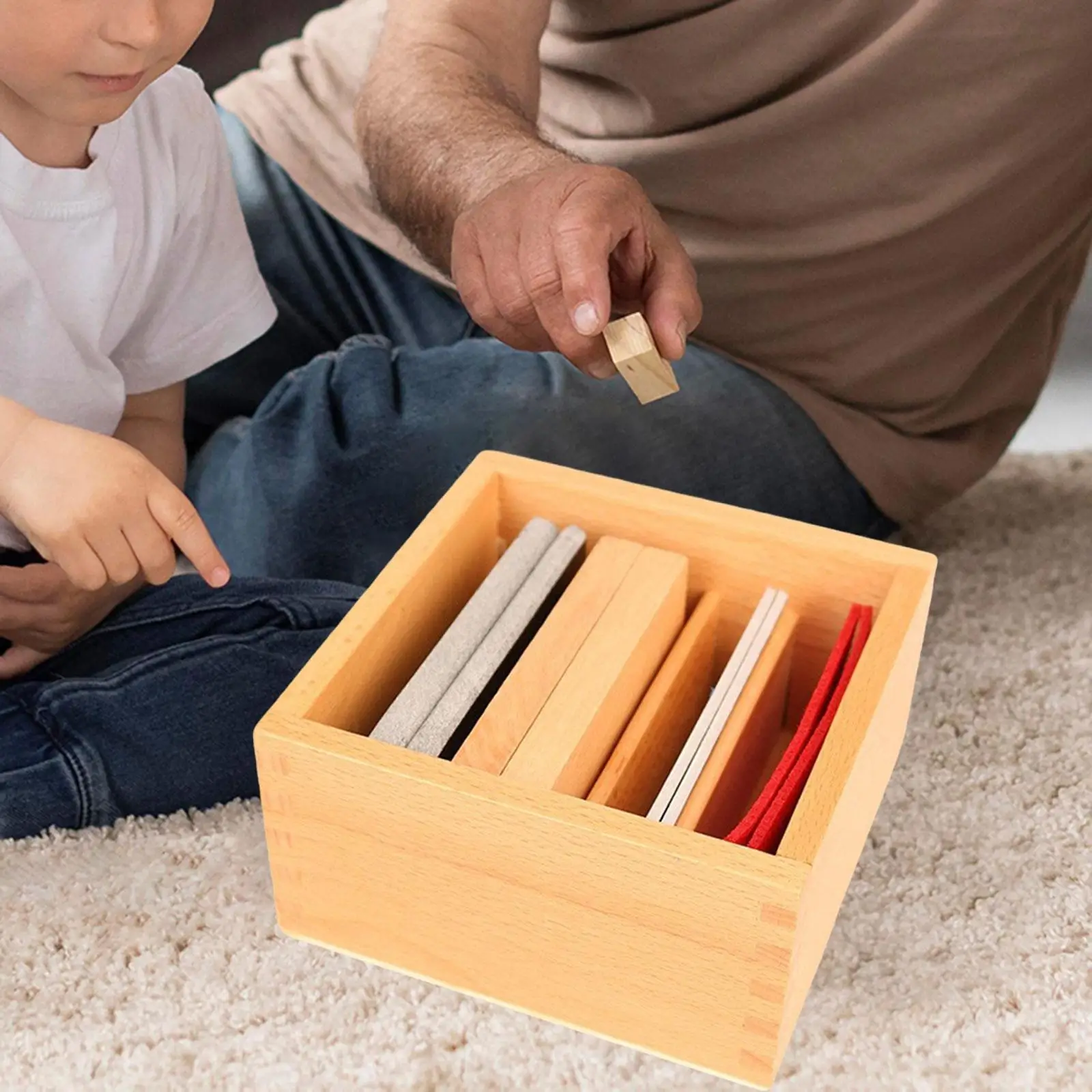 

Teaching Aid Box Portable Montessori Tray for 3 4 5 6 Year Old Children Baby