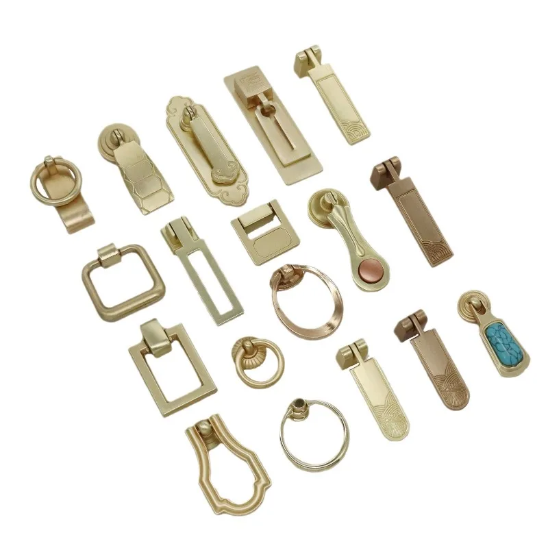 Zinc Alloy Pull Handle, Luxury Single Hole Solid Ring Knob, Gold & Brass Color for Cabinet Drawer Nightstand Showcase Door