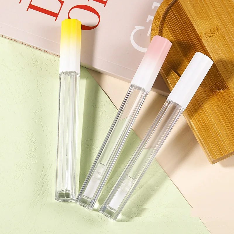 Wholesale 2.5ML Empty Lipgloss Liquid Lipstick Tube Base Plum Blossom Shape Gradual Yellow Pink White Lid Makeup Tools Lip Glaze