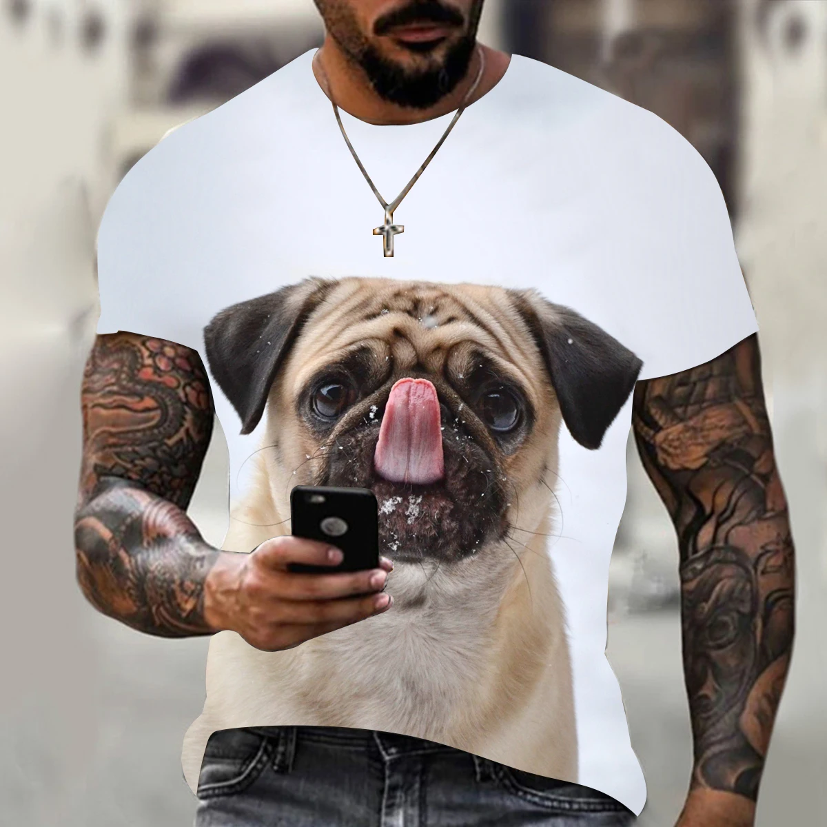 Summer Casual Summer 3d Printing Field Labrador Funny Fashion Short Sleeve Animal Pattern Polyester More Men Oversize T Shirt