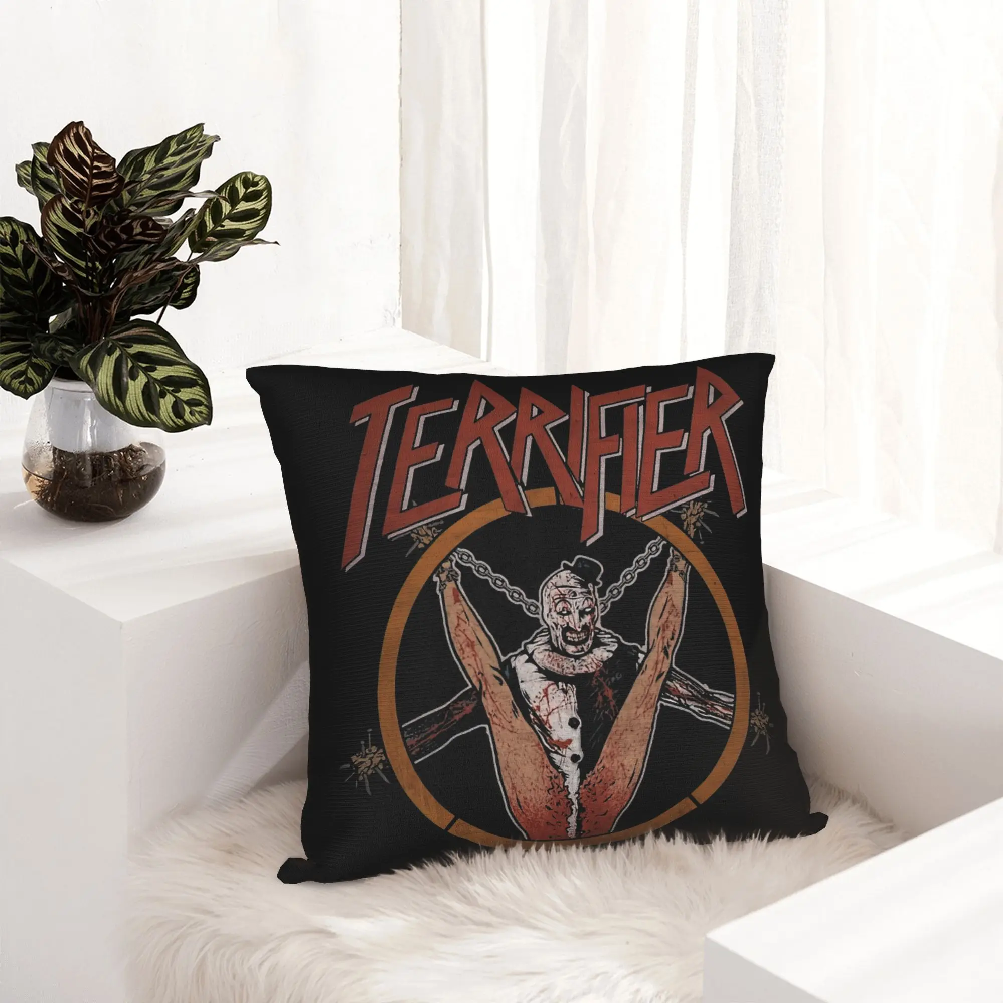 Terrifier Pillowcase Printed Fabric Cushion Cover Gift  Throw Pillow Case Cover Home Square 40*40cm