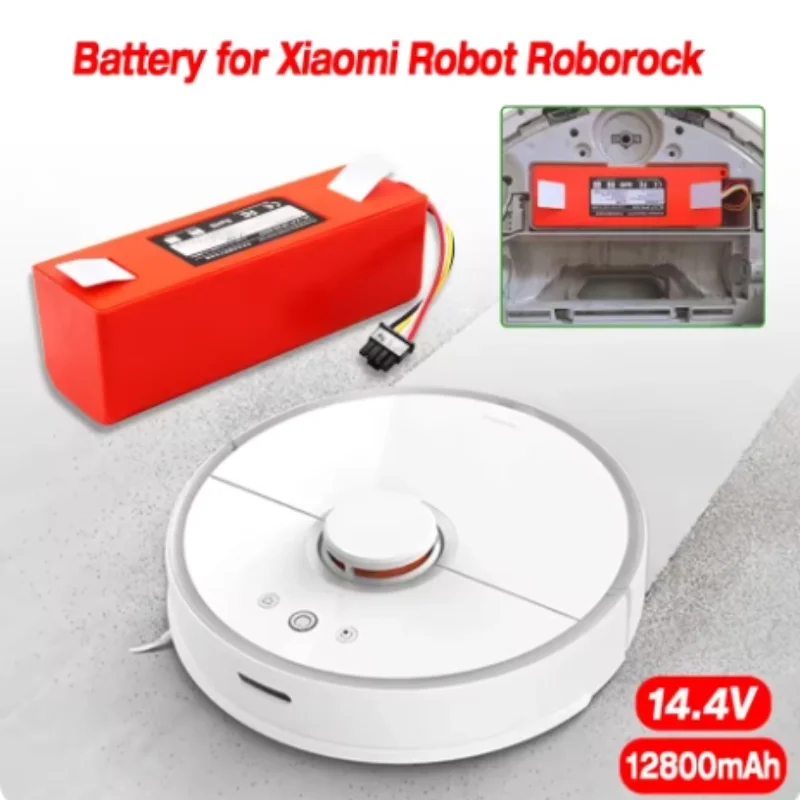 

12800mAh Robotic Vacuum Cleaner 14.4V Replacement Battery for Xiaomi Roborock S55 S60 S65 S50 S51 S5 MAX S6 Parts