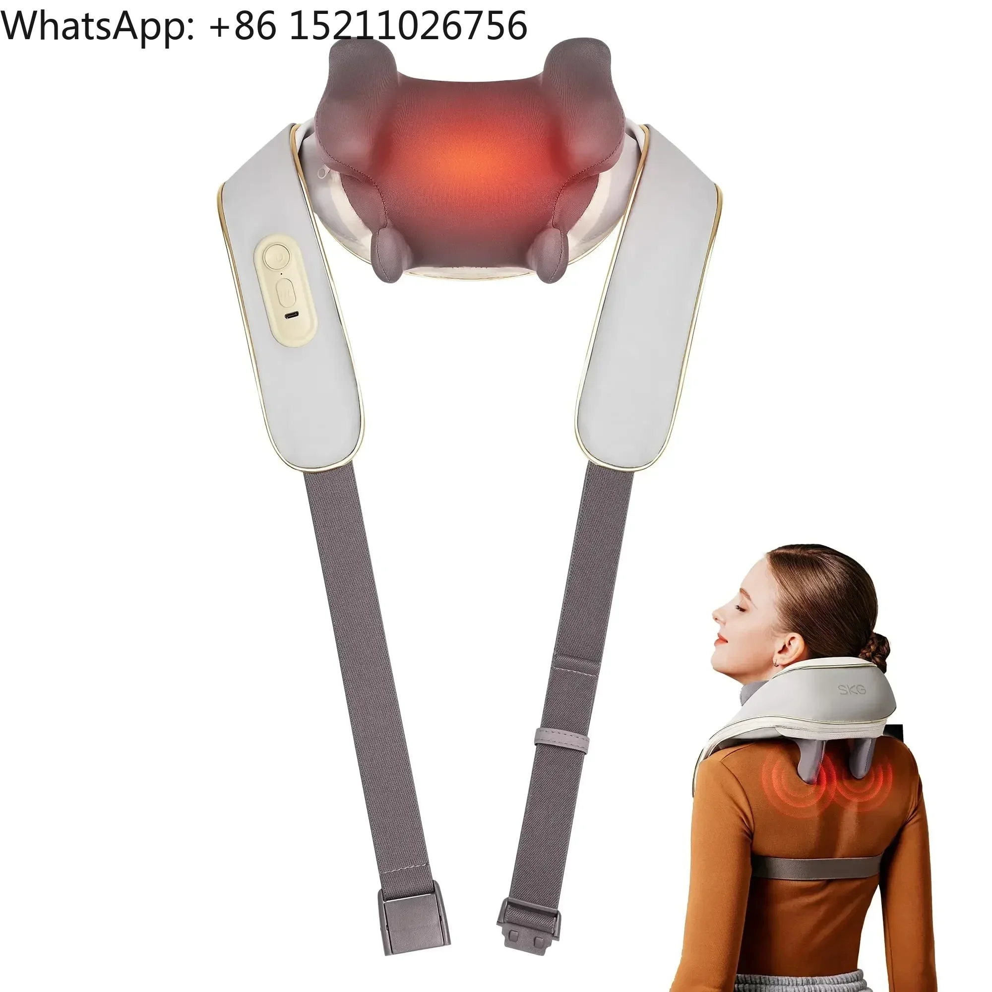 SKG Cordless 6D Deep Tissue Neck Massager with Heat | Pain Relief for Neck, Back, Shoulders | Shiatsu Massage Device | H5 Mini