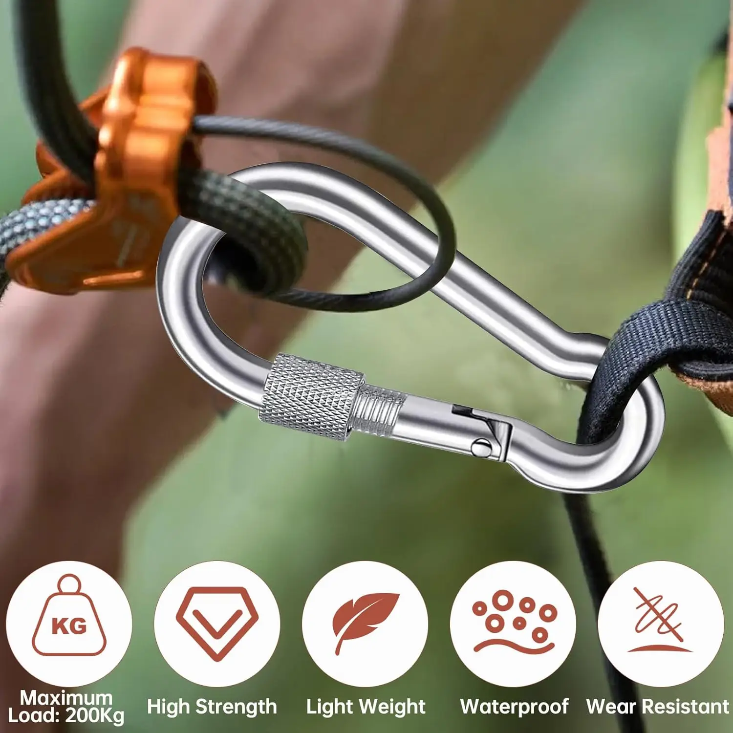 الثقيلة حلقة تسلق كليب المعادن الربيع خطاطيف قفل المسمار ربط المفاتيح مقاطع التخييم في الهواء الطلق أرجوحة معلقة Carabiners