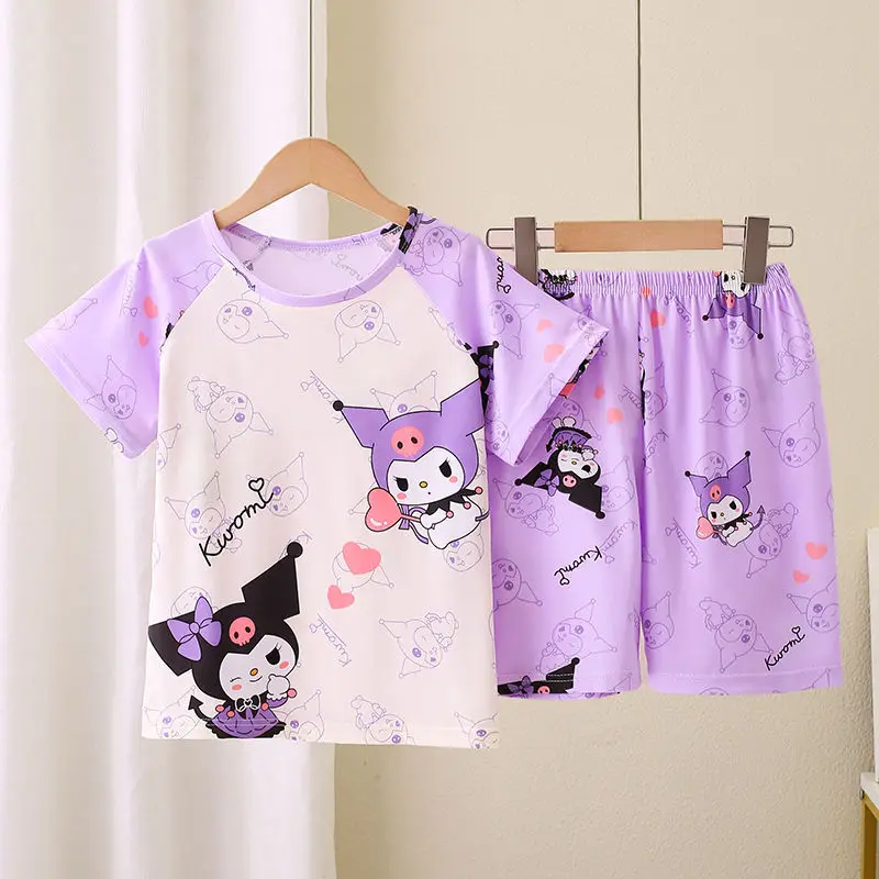 

Spring and Autumn Little Girl Princess Thin Long-sleeved Trousers Pajamas for Girls Pajama Sleepwear Robe Children's Clothing