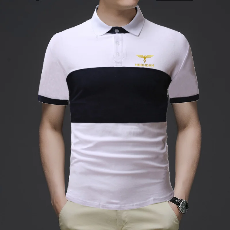 Men\'s new fashion short-sleeved polo shirt with breathable T-shirt