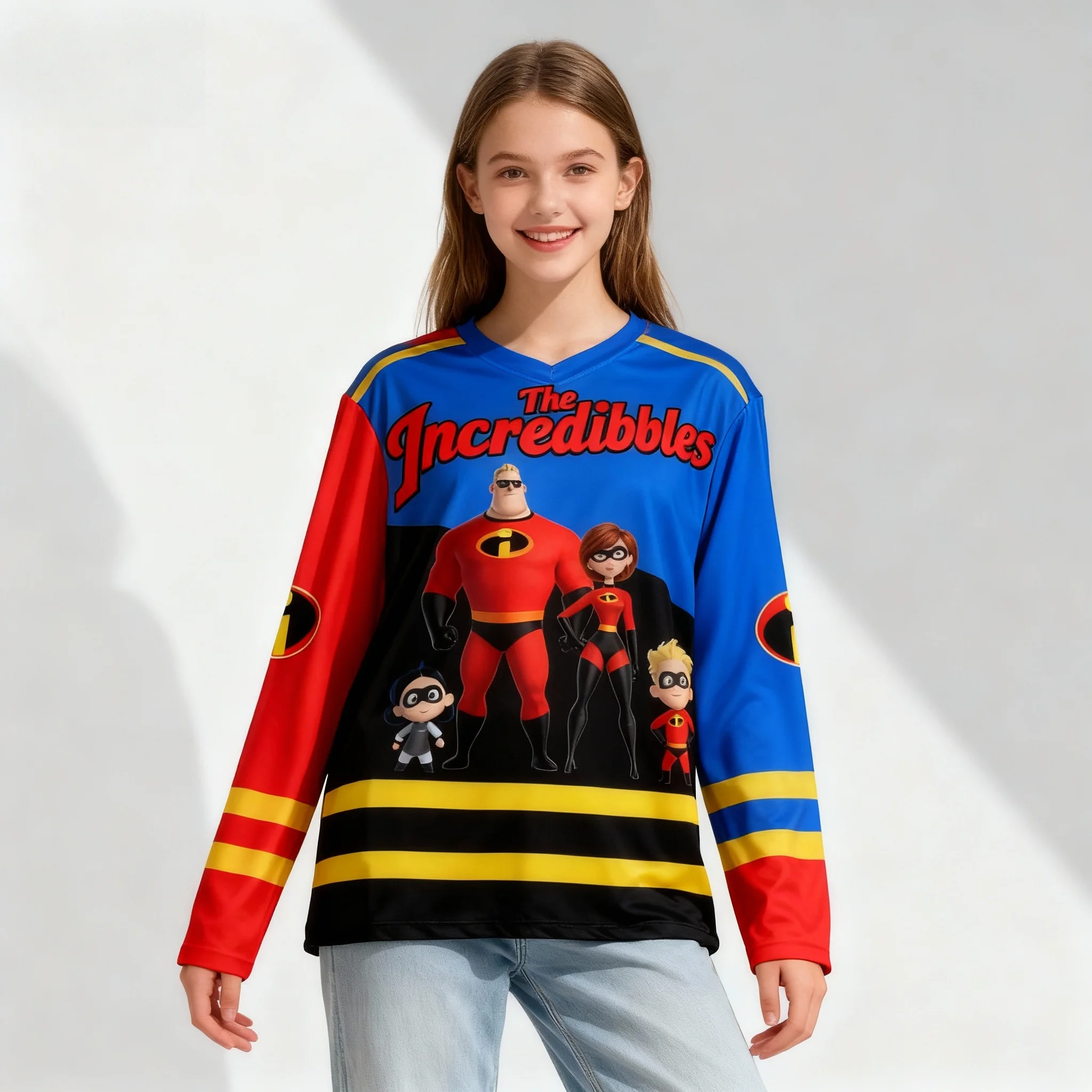 الخريف/الشتاء فيلم ديزني مولان وسندريلا سلسلة الخامس الرقبة طويلة الأكمام تي شيرت الشارع المتضخم النساء الكبار نفس النمط #5