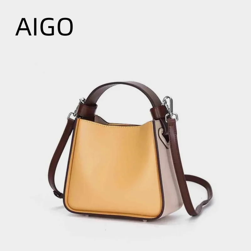 

AIGO Unique Design Leather Bags For Women Shoulder Satcheles Handbag Luxury Shoulder Tote Bag Purse 2023 New Designer Bolas