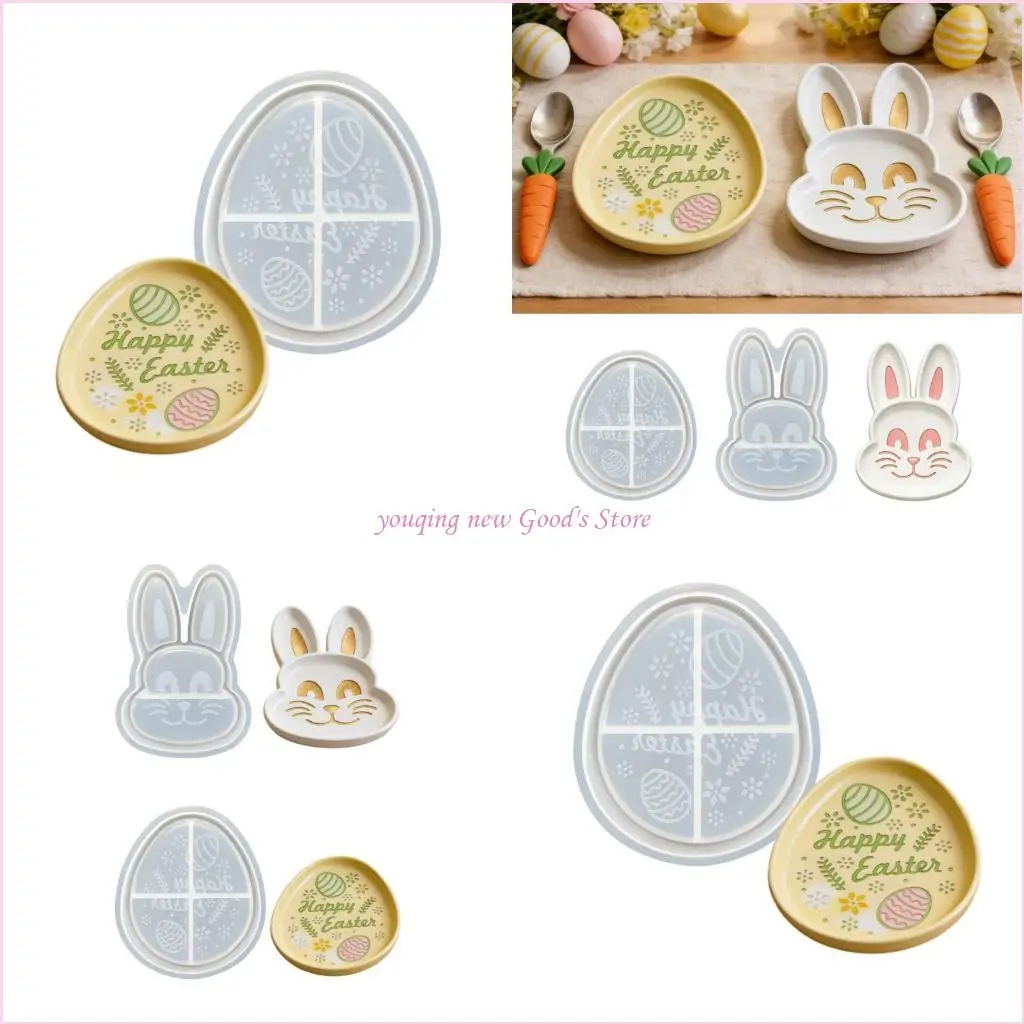 57QA Ornamental Hare Silicone Mold Jewelry Storage Tray Moulds Suitable for Making Resin Candy Containers and Holder