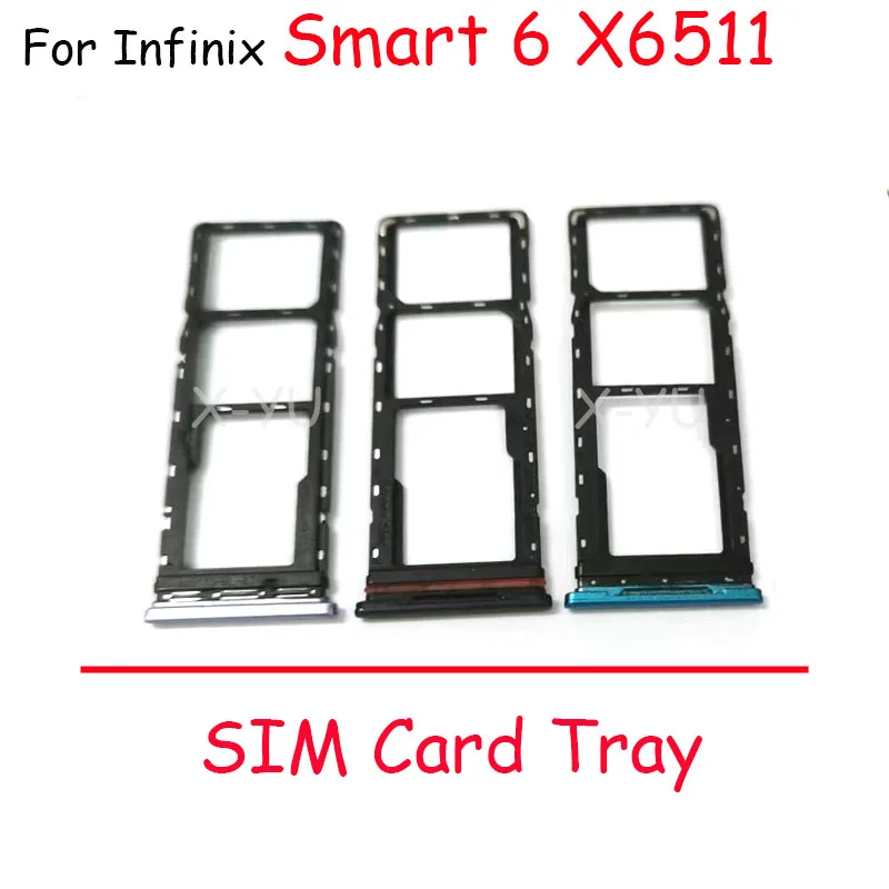 

10PCS For Infinix Smart 6 X6511 / Smart 7 X6515 Sim Card Slot Tray Holder Sim Card Reader Socket