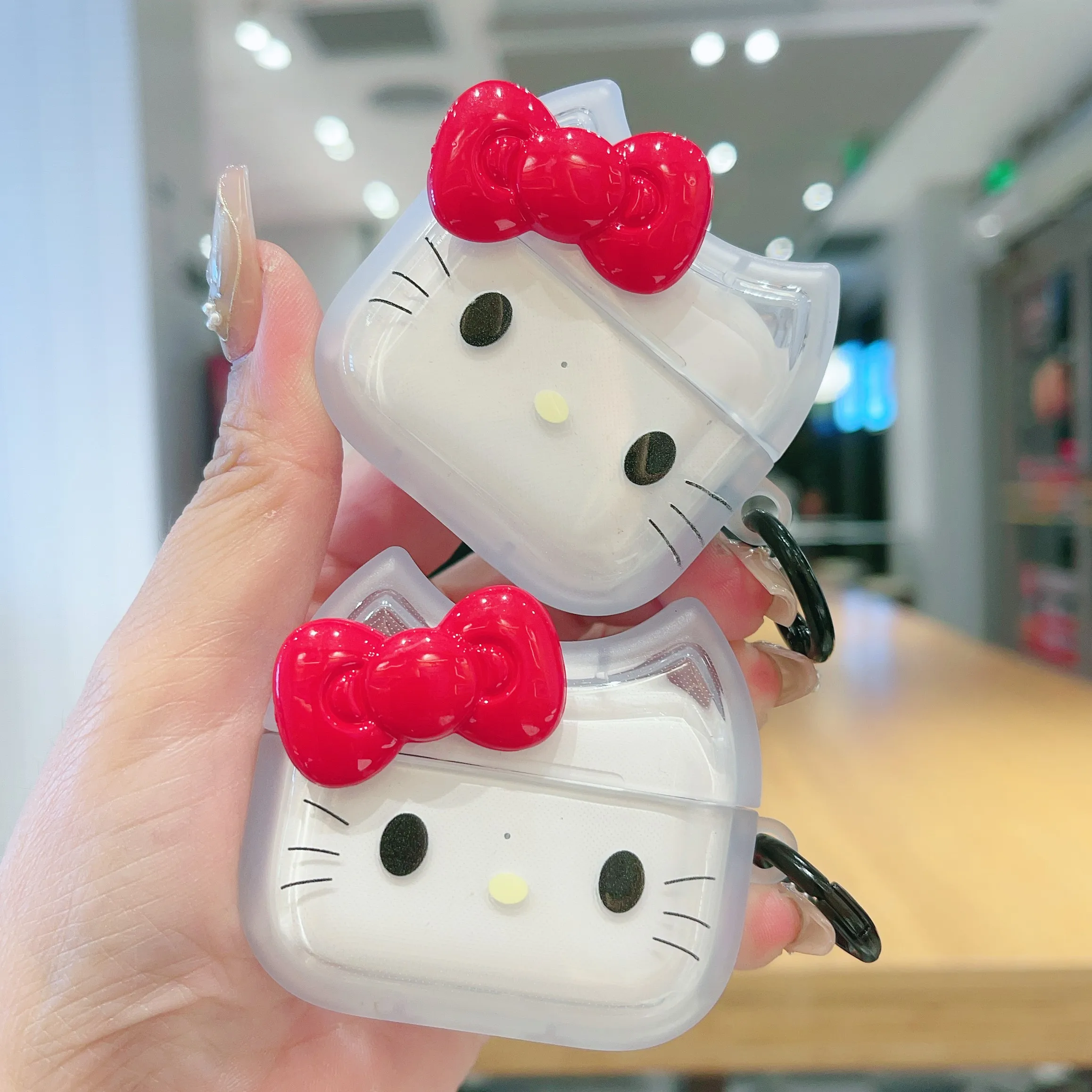 

Kawaii Gift Hello kitty Animation Cute Sanrio Cartoon Cat ears TPU Anti-drop headphone case,For Airpods 4, 1, 2, 3, Pro, Pro2