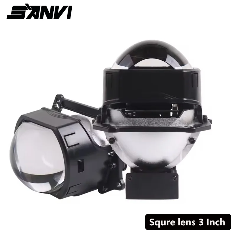 SANVI 3'' F50 Bi Led Square Lens 116W for BMW VW Geely LED Headlight Hella 3R G5 Retrofit Kits 12V Car Led Lights Auto Accessory