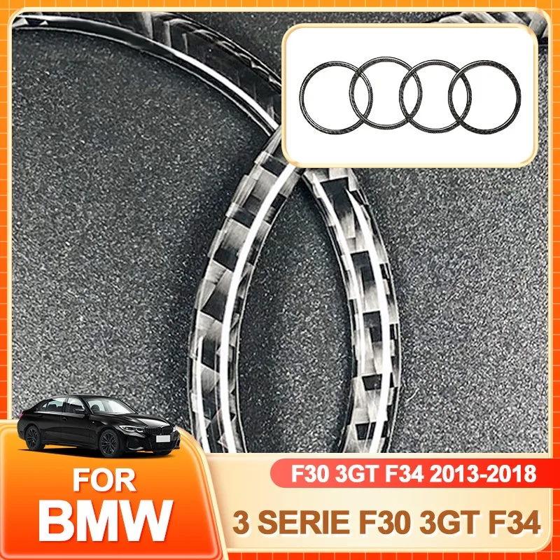 

Glasses Holder Hot 4pcs Real Carbon Fiber Car Door Audio Speaker Ring Sticker Trim Auto Decor Accessories For BMW 3 serie F30