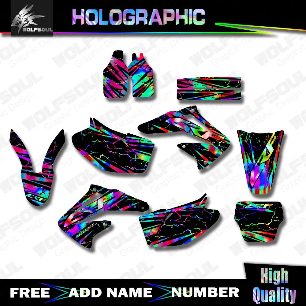 Motorcycle Holographic Background Decal Graphics Sticker For Honda CRF450R CRF450 2002 2003 2004 CRF 450 450R CRF 450 R Custom