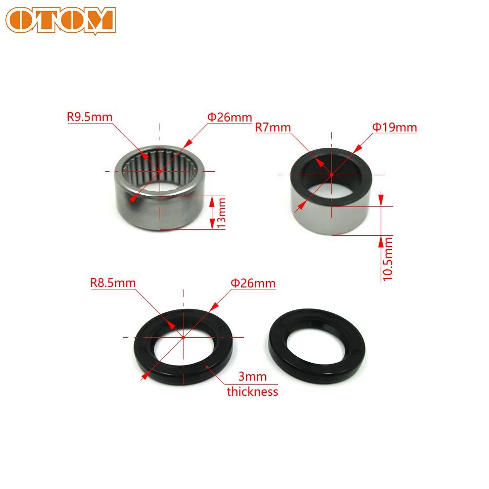 OTOM Needle Roller Bearing Sleeve Oil Seal Pit Dirt Bike Rear Shock Absorber Lower Maintenance Kit For HONDA CRF CRF250R CRF450R