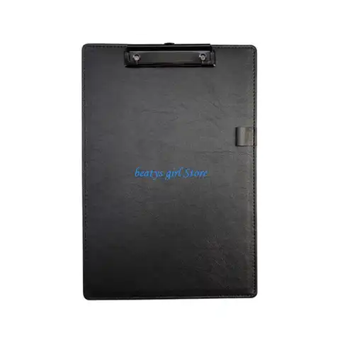 C7AB PU Leather File Paper Clip Board Writting Pad Document Stationery Clipboard
