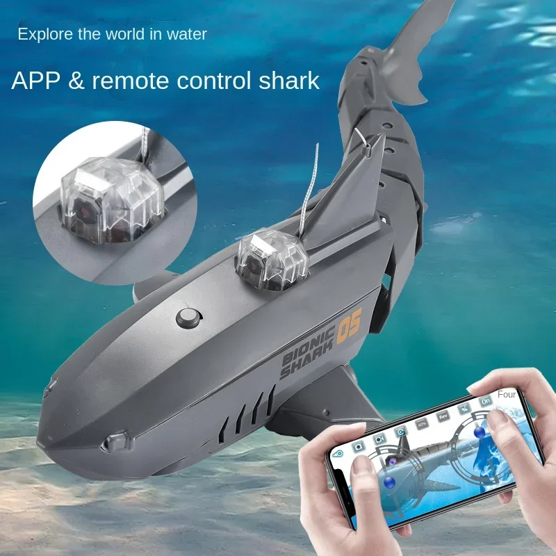 HD Camera RC Shark with Remote Control Animals Bath Tub Pool Electric Toys for Kids Boys Children Cool Stuff Sharks Submarine