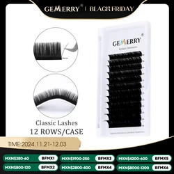 GEMERRY Classic Eyelash Extension Individual False Lashes Hand Made 8-14/15-20/20-25mm Mix Length Faux Mink Eyelashes Extensions