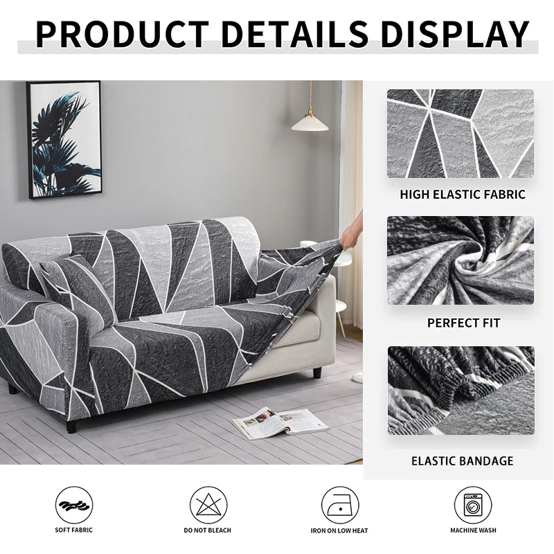 Description Picture 5 of itemStretch Sofa Slipcovers Furniture Protector Full-incluve Non-slip Sofa Covers with Elastic Bottom Floral Sofa Towel Couch Cover