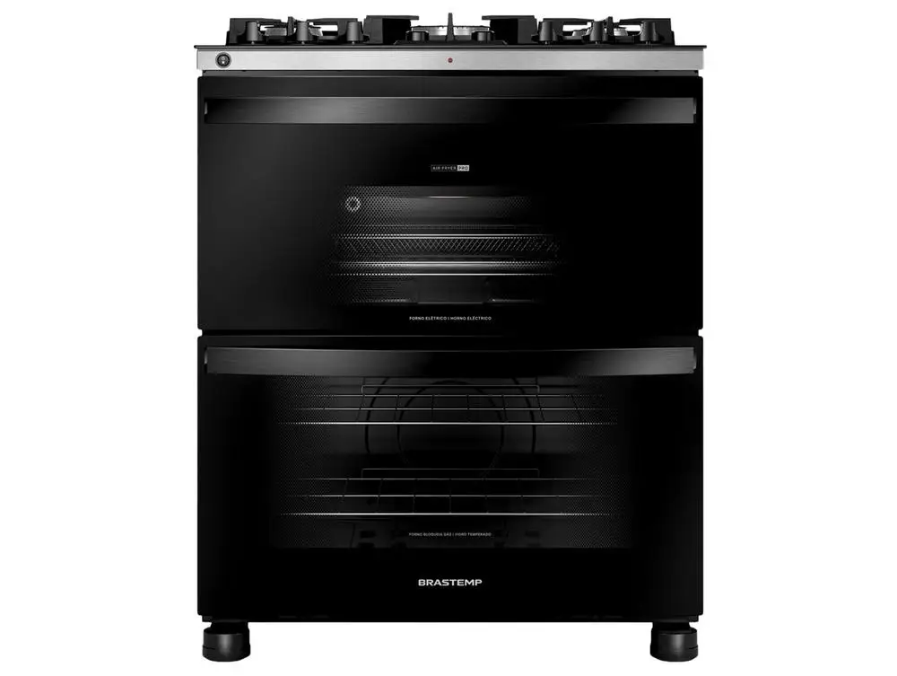 Fogão 5 Bocas Brastemp Preto Duplo Forno BFD5LAE - 220V