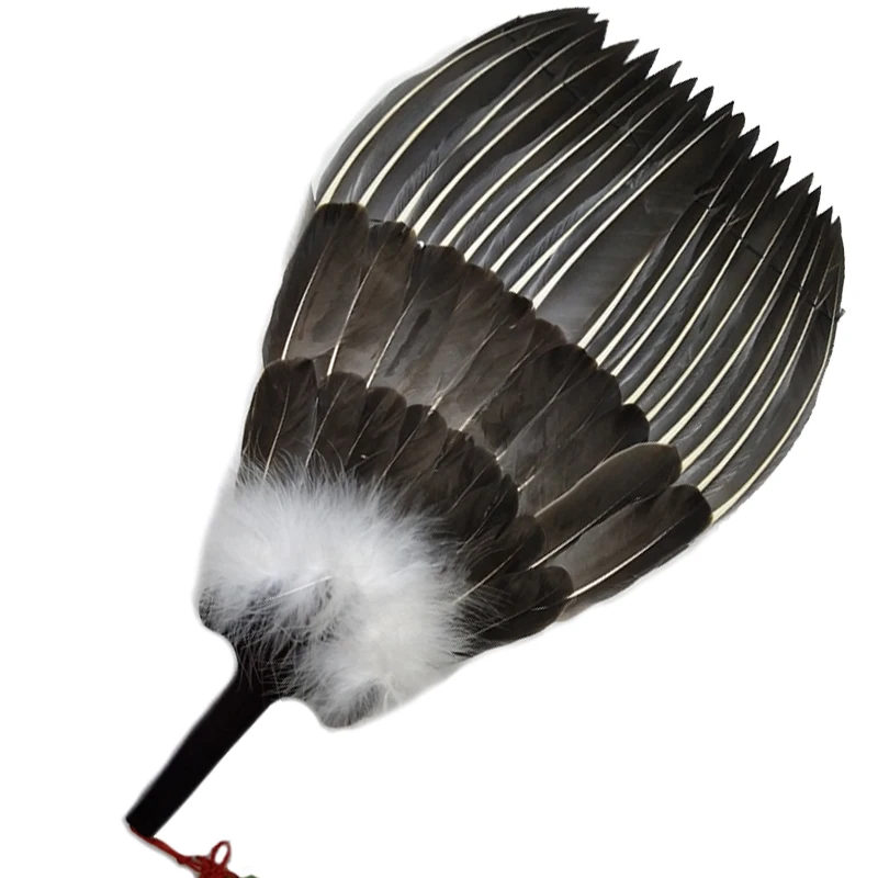 Chinese Retro Feather Fan Zhuge Liang Goose Feather Fan Classical Handmade Gossip Feather Hand Fan Abanicos Para Boda Yelpaze