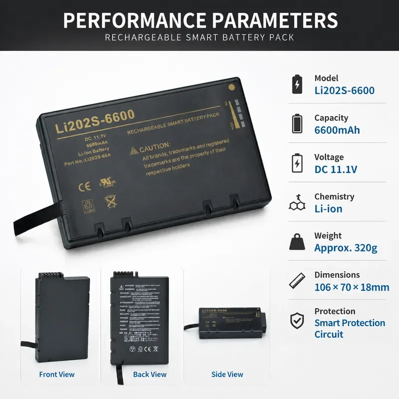 Replacement Battery for Philips Li202S-60A VS2 VM4 VM6 VM8 VM3 Suresign VS3 VS4 Compatible Rechargeable Power Supply
