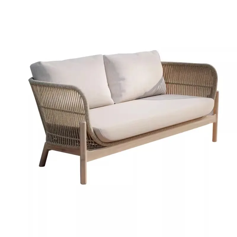 Nordic solid wood outdoor leisure, courtyard model house teak furniture combination